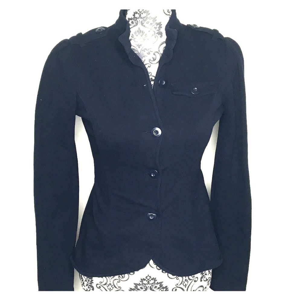 NWOT Converse Navy peplum puff sleeve jacket